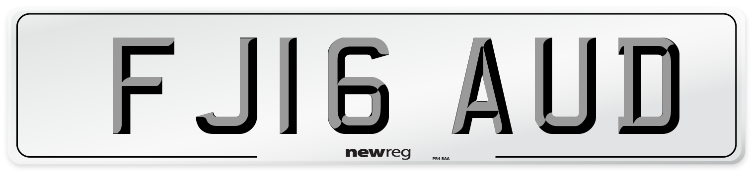 FJ16 AUD Number Plate from New Reg